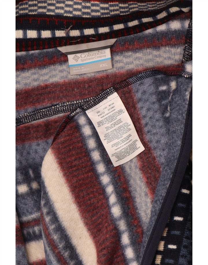 Męski sweter zapinany na zamek Columbia, 2XL, wielokolorowy poliester w paski