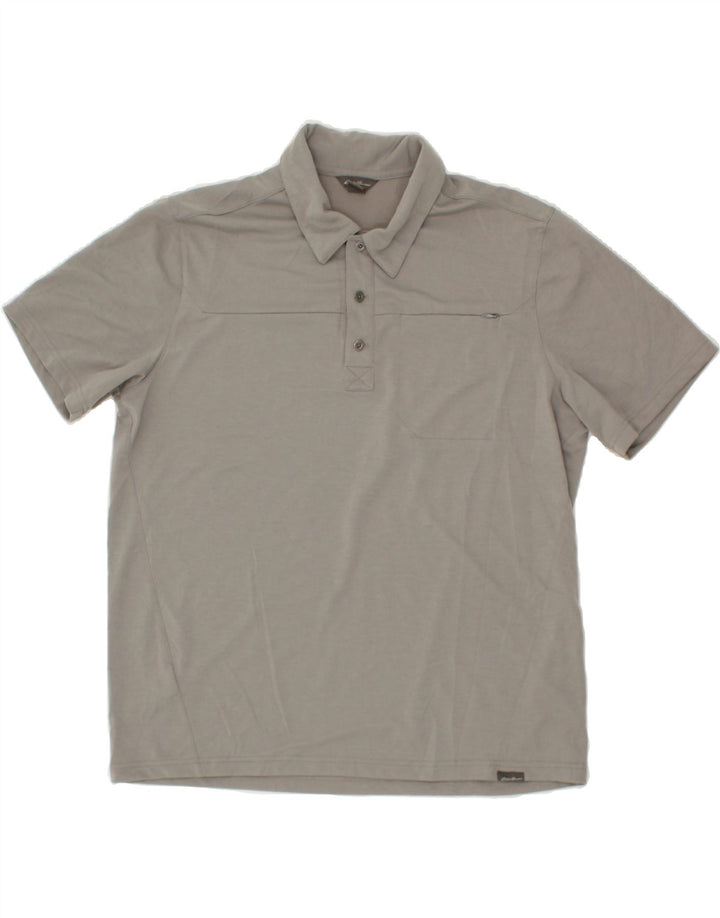 EDDIE BAUER Mens Polo Shirt Large Grey Cotton Vintage Eddie Bauer and Second-Hand Eddie Bauer from Messina Hembry 