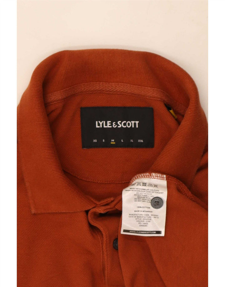 Męska koszulka polo Lyle & Scott, średnia, pomarańczowa, bawełniana