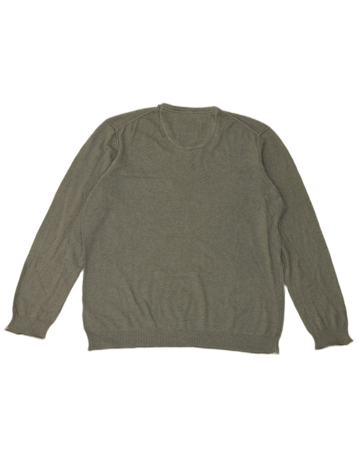 Męski sweter z dekoltem w serek White Stuff XL, bawełniany khaki