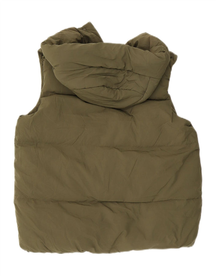 Damska wyściełana kamizelka z kapturem Marks & Spencer UK 12, średni zielony poliester