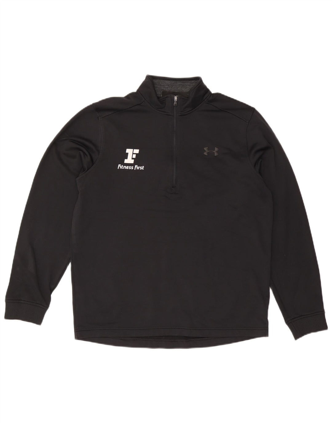 Męski sweter Under Armour Cold Gear z grafiką i zamkiem błyskawicznym, średni czarny