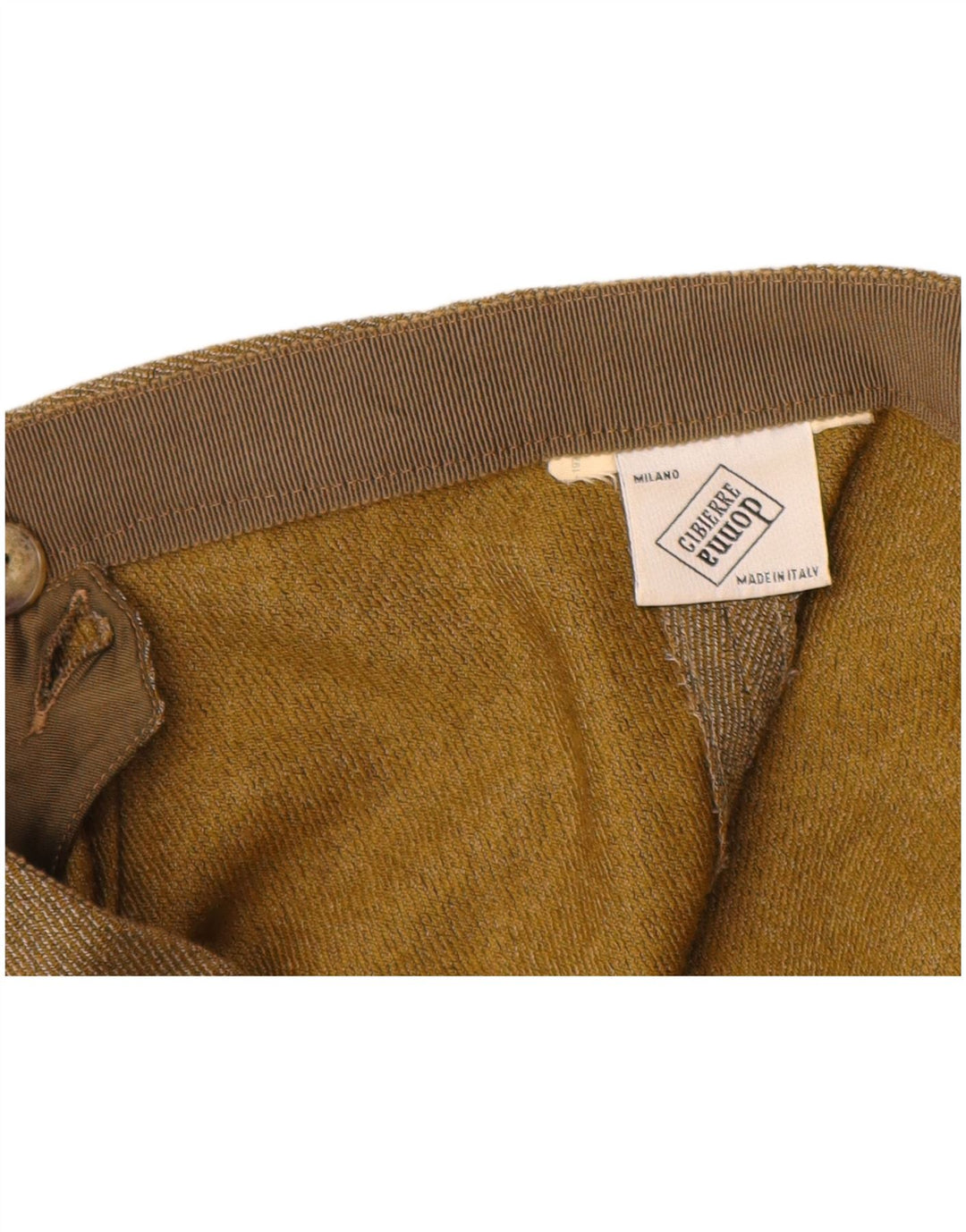 VINTAGE Damskie zwężane spodnie codzienne z wysokim stanem W28 L29 Beżowe prążki