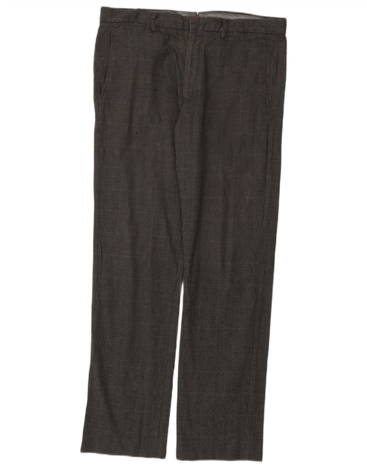 Męskie spodnie chino Gap Extra Sim Fit W34 L32 Szara bawełniana krata