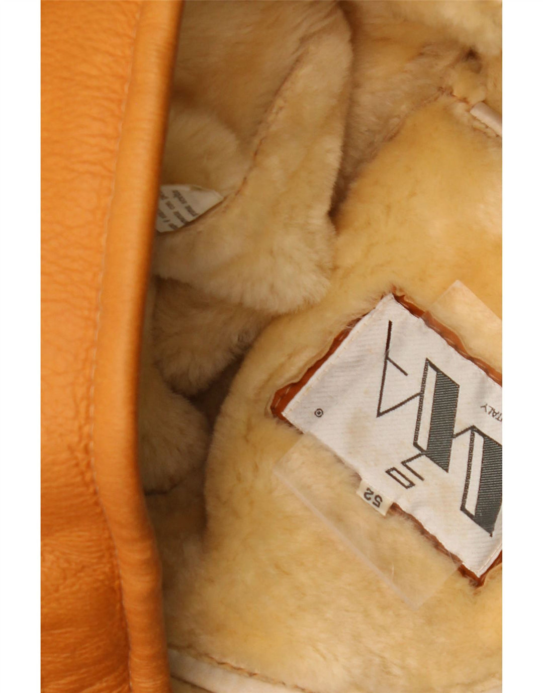 Męska kurtka Shearling VINTAGE IT 52 XL Beżowa kurtka Shearling