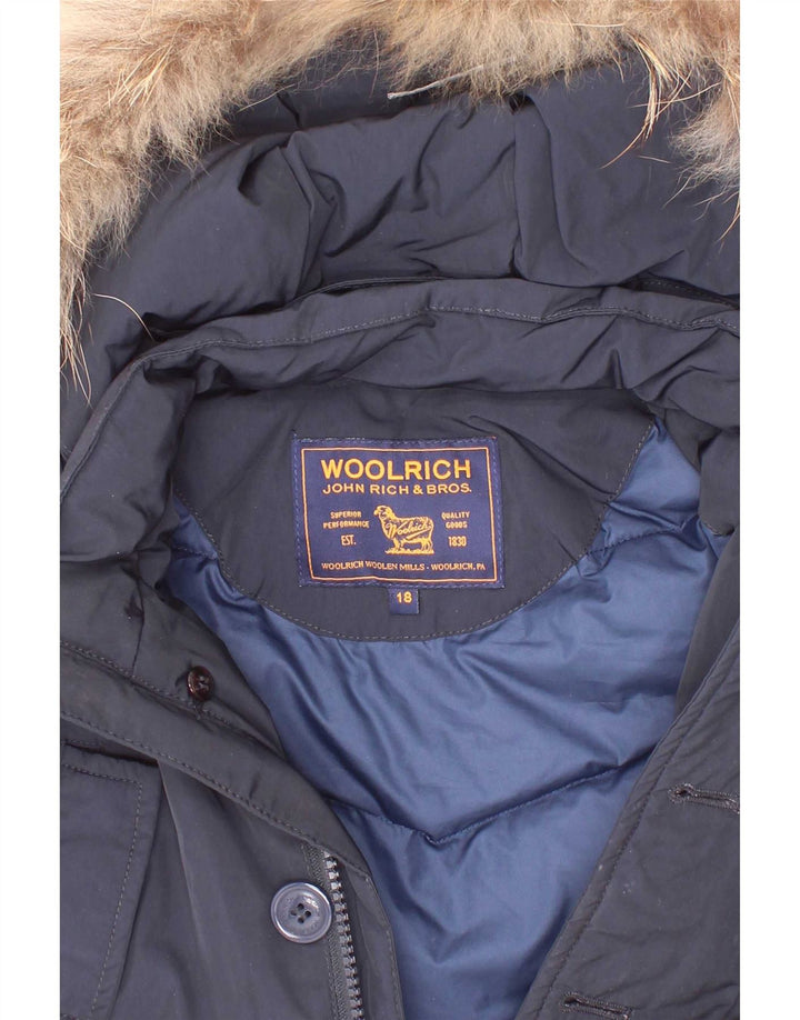 Woolrich Baby Boys Ocieplana kurtka z kapturem 12-18 miesięcy Granatowy poliester