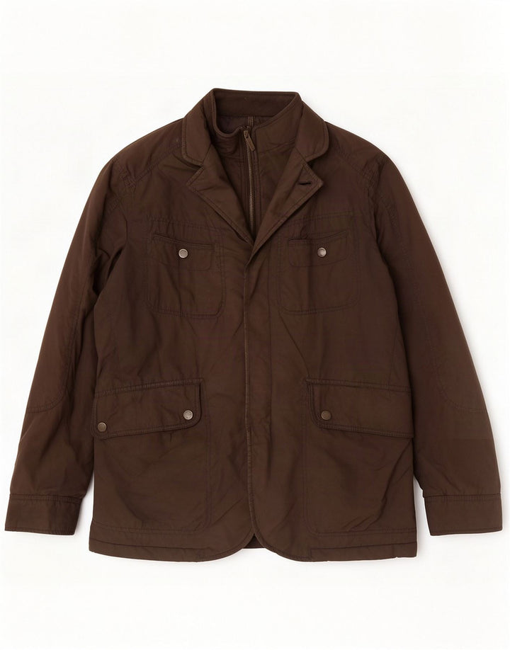 Męska ocieplana kurtka Massimo Dutti, duża, brązowa, poliester
