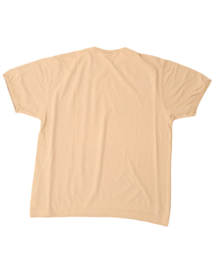 Męska bluza z krótkim rękawem SCOTCH & SODA, z grafiką, XL, beżowa, bawełniana