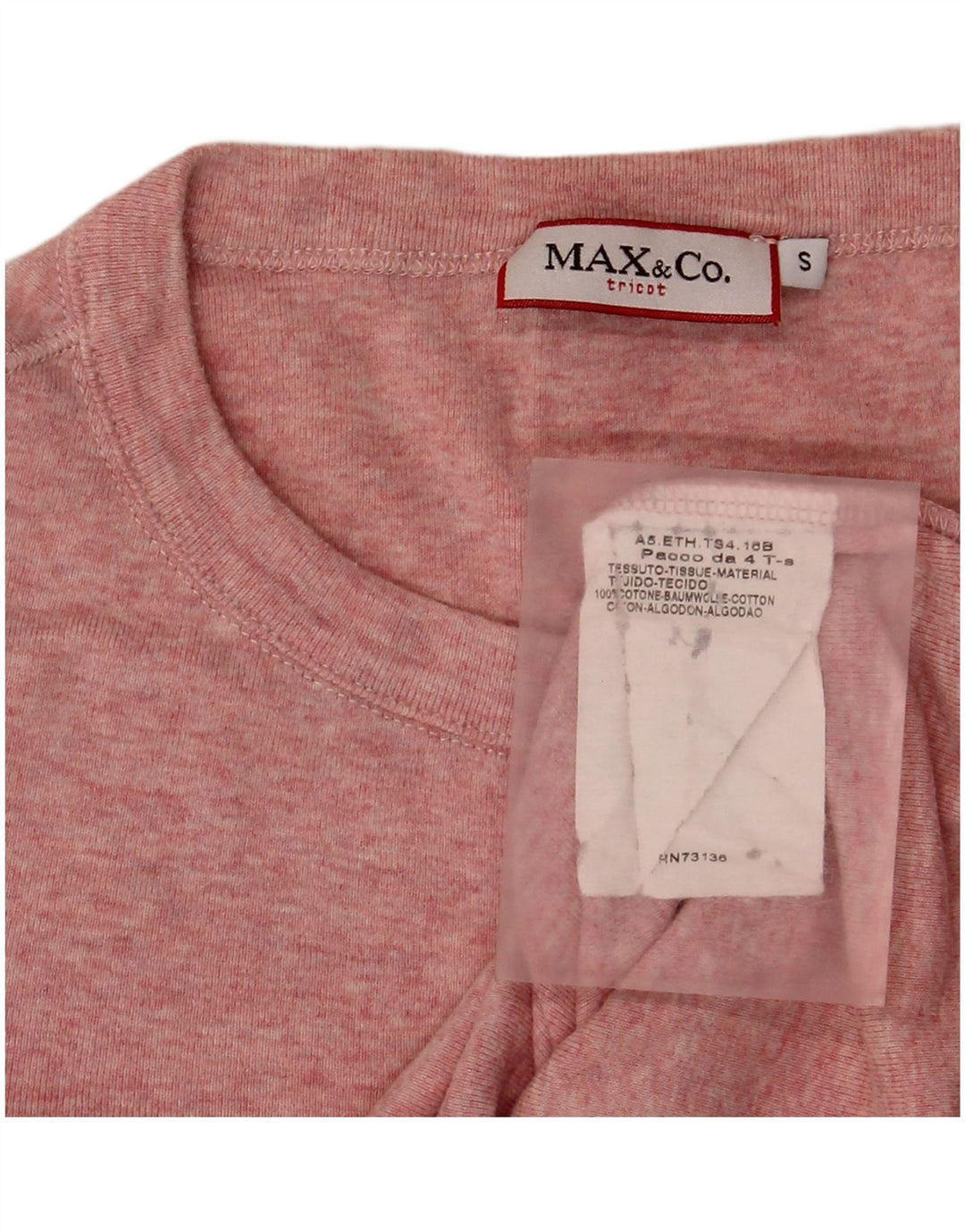 Top damski Max & Co. z długim rękawem, UK 10, mały, różowy, bawełniany