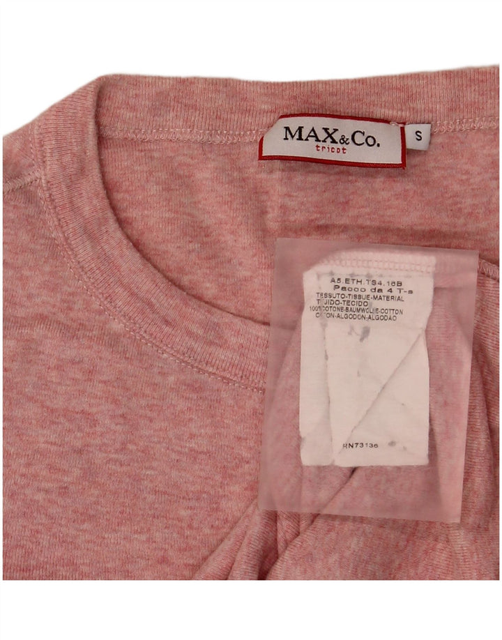 Top damski Max & Co. z długim rękawem, UK 10, mały, różowy, bawełniany
