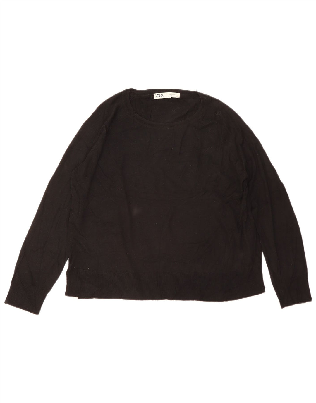 Damski sweter oversize z okrągłym dekoltem Zara UK 10 Small Black Wiskoza