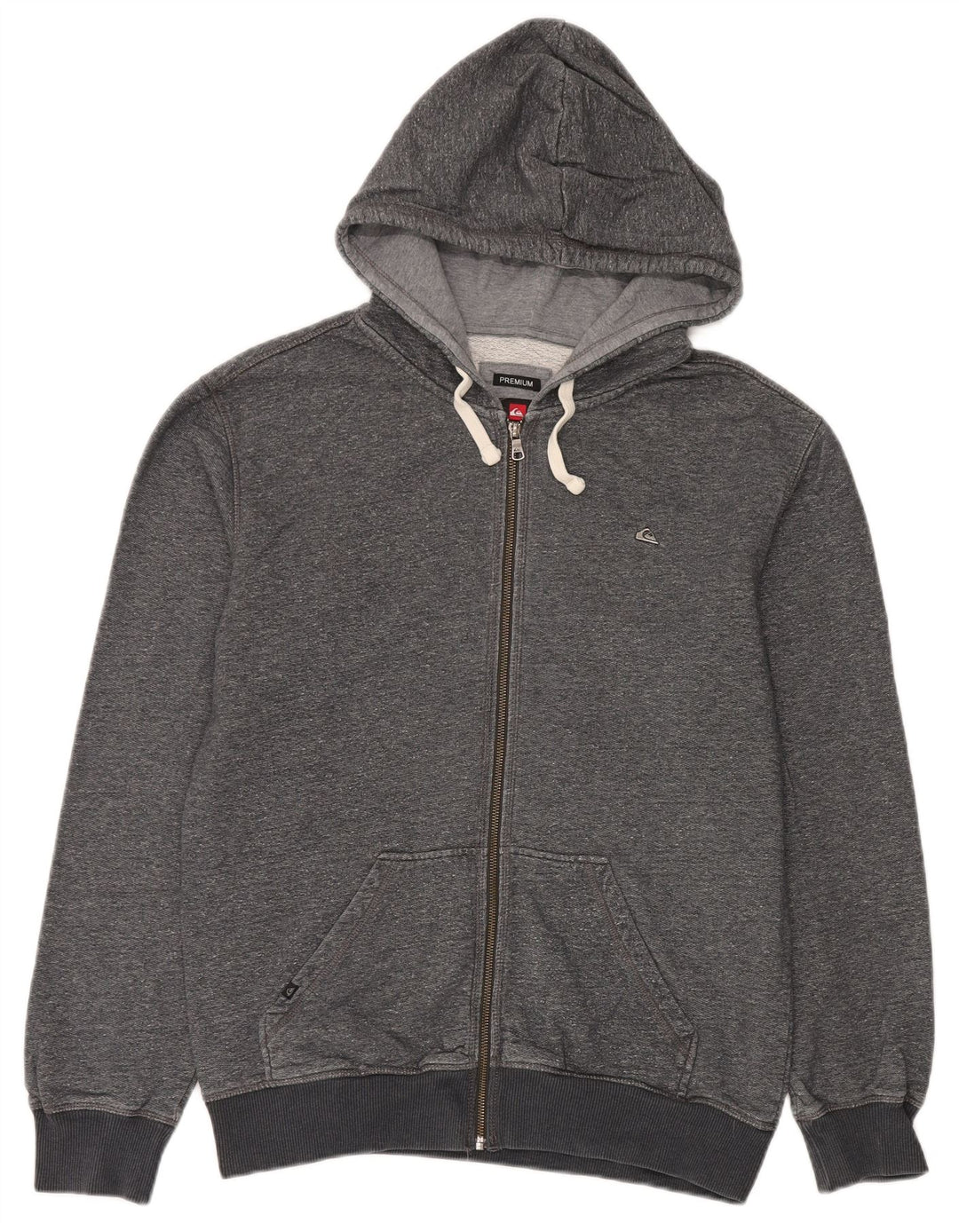 Męski sweter z kapturem i zamkiem błyskawicznym Quiksilver, średnioszary, bawełniany