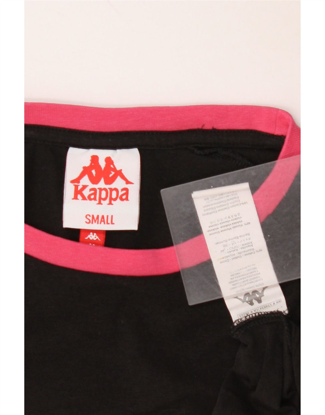Damska koszulka KAPPA Crop Oversize z grafiką Top UK 10 Small Black Cotton