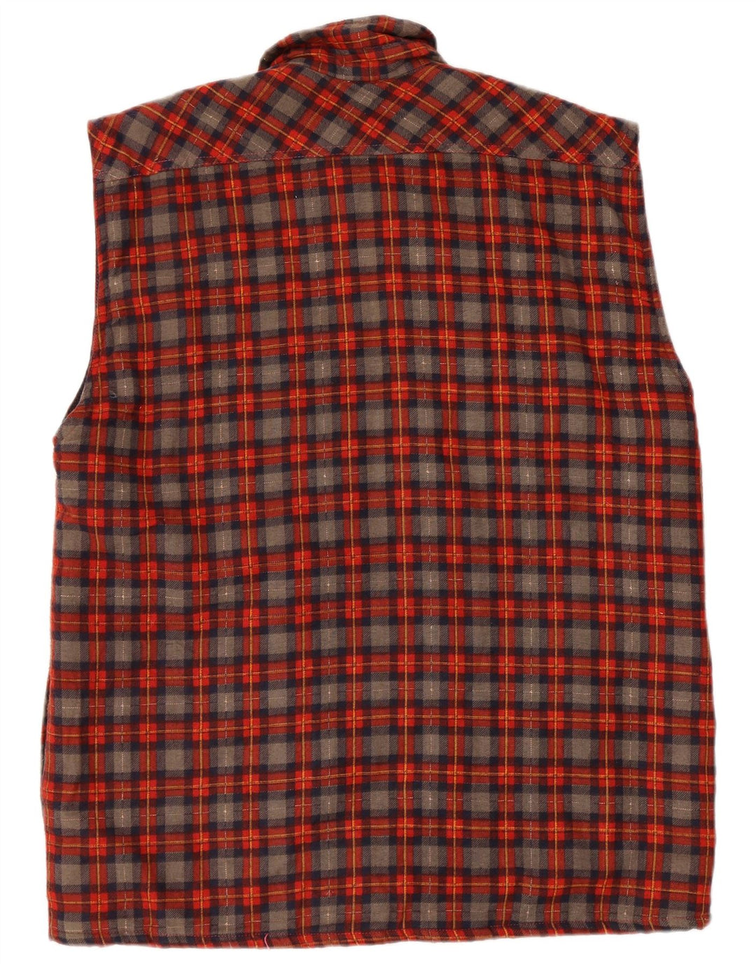 Vintage męska koszula flanelowa bez rękawów, w dużą czerwoną kratę