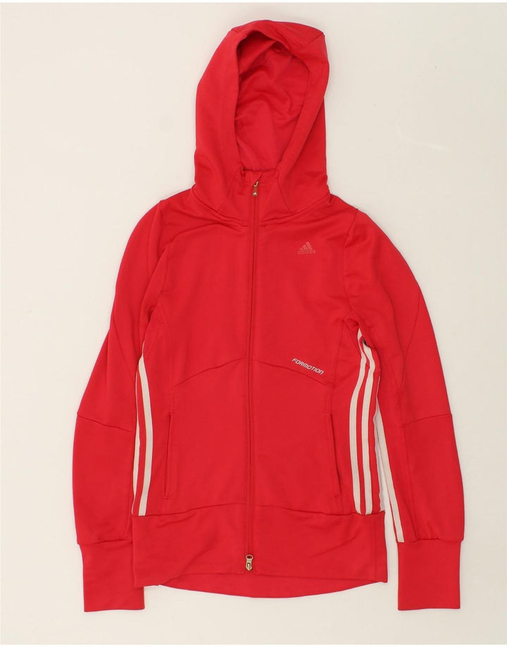 ADIDAS Womens Zip Hoodie Sweater UK 8  Small  Red Polyester Vintage Adidas and Second-Hand Adidas from Messina Hembry 