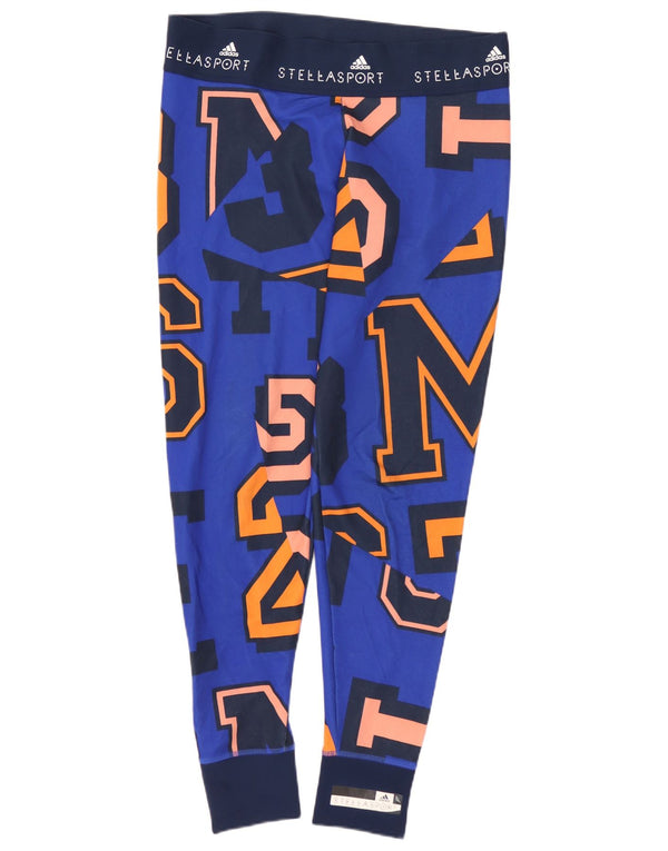 Damskie legginsy ADIDAS Climalite Graphic UK 14, średni niebieski, poliester