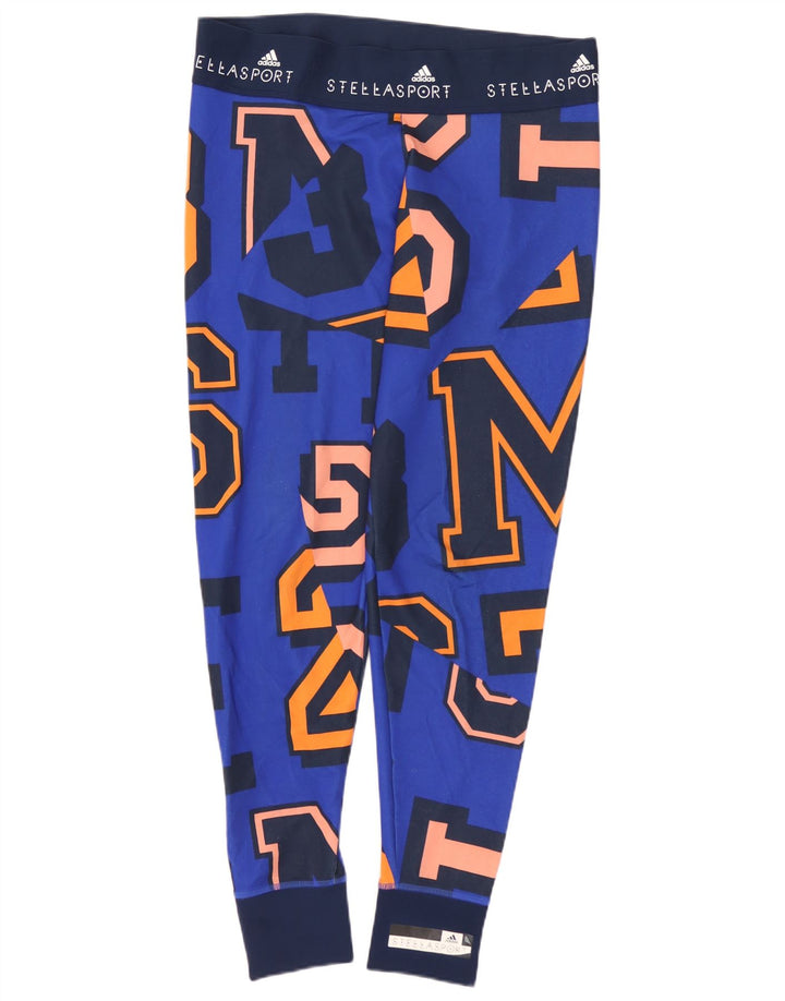 Damskie legginsy ADIDAS Climalite Graphic UK 14, średni niebieski, poliester