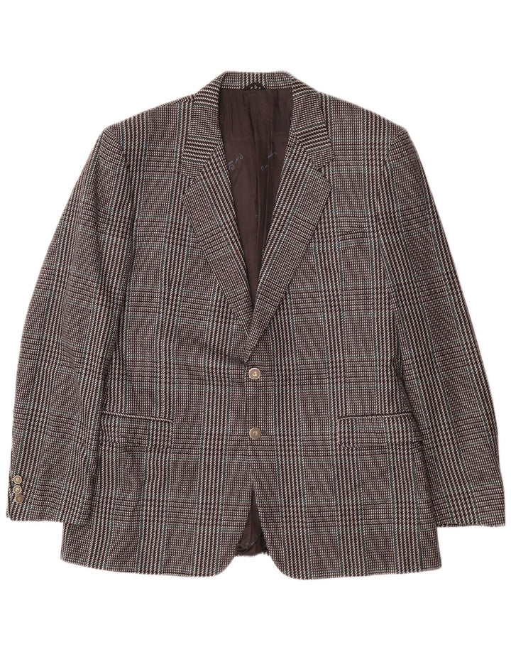Męska marynarka Pierre Cardin zapinana na 2 guziki IT 54 2XL Szara wełniana kratka klasyczna