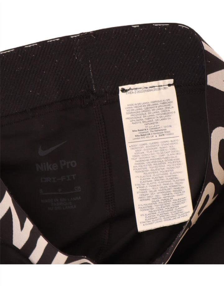 Damskie legginsy Nike Graphic UK 10, małe, czarne, poliestrowe