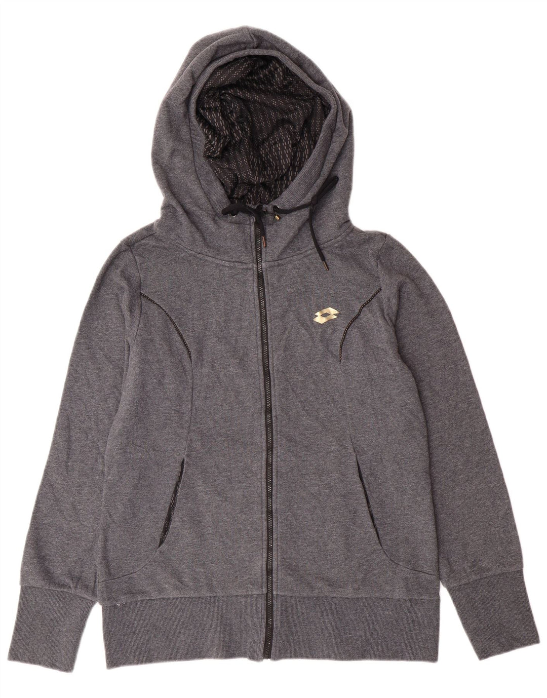 Damski sweter z kapturem i zamkiem LOTTO UK 16, duży, szary