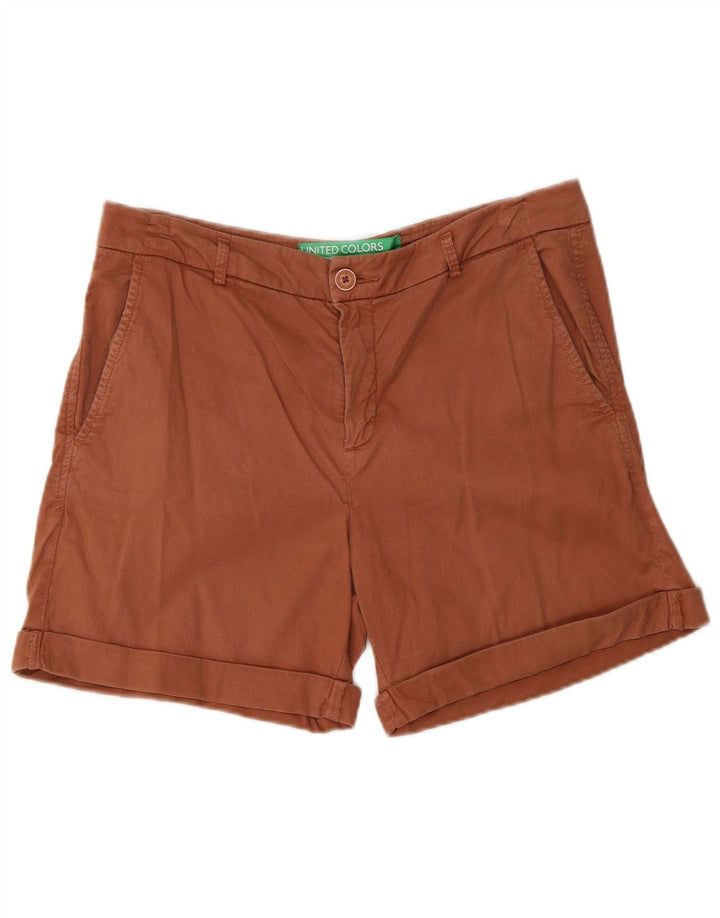 Damskie spodenki Chino BENETTON UK 10 Small W30 Brązowe bawełniane