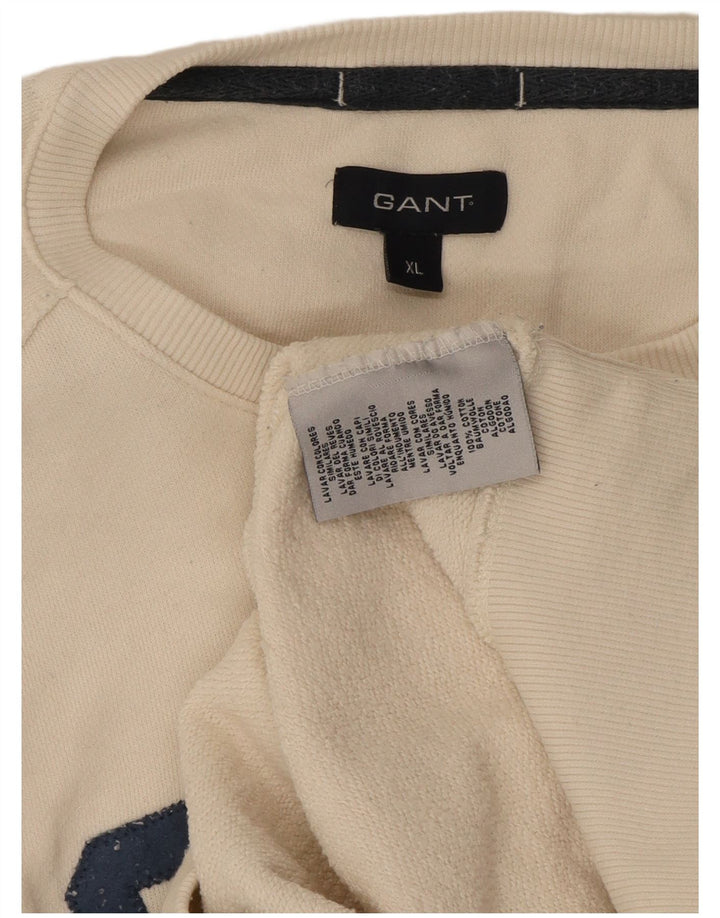 Męska bluza z grafiką Gant XL, biała, bawełniana