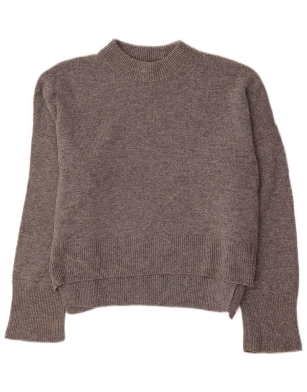 Whistles Damski sweter oversize z golfem UK 10 Small, szara wełna
