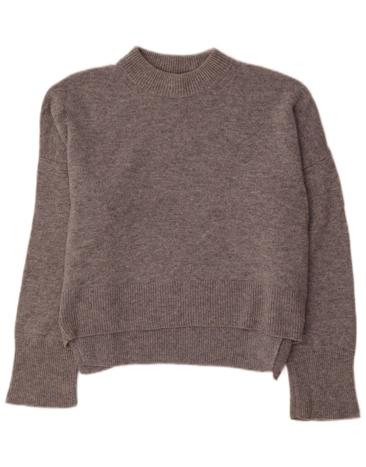 Whistles Damski sweter oversize z golfem UK 10 Small, szara wełna
