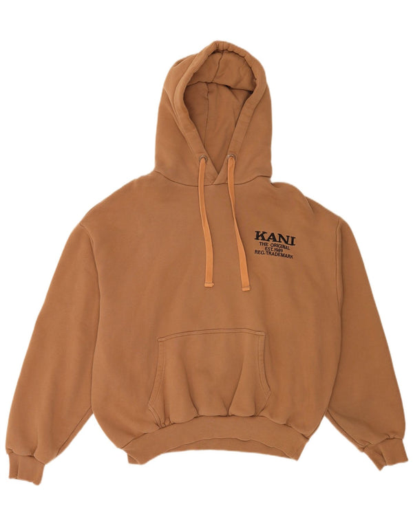Damska bluza z kapturem Karl Kani z grafiką, oversize UK 14, średnia brązowa bawełna