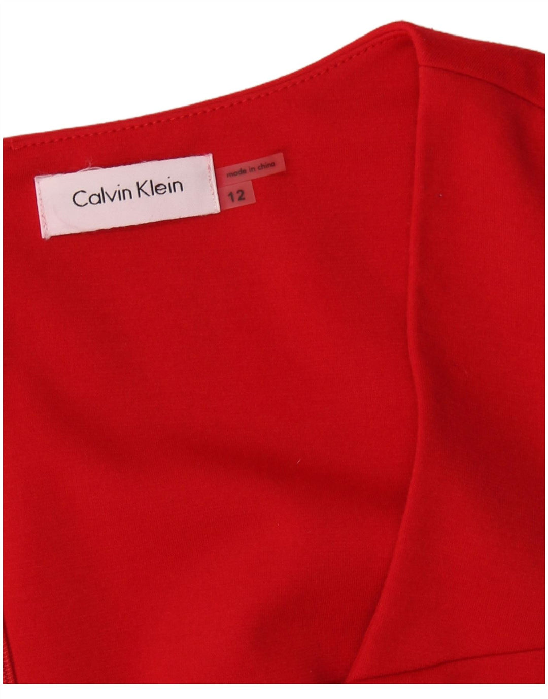 CALVIN KLEIN Womens Sleeveless Sheath Dress US 12 Large Red