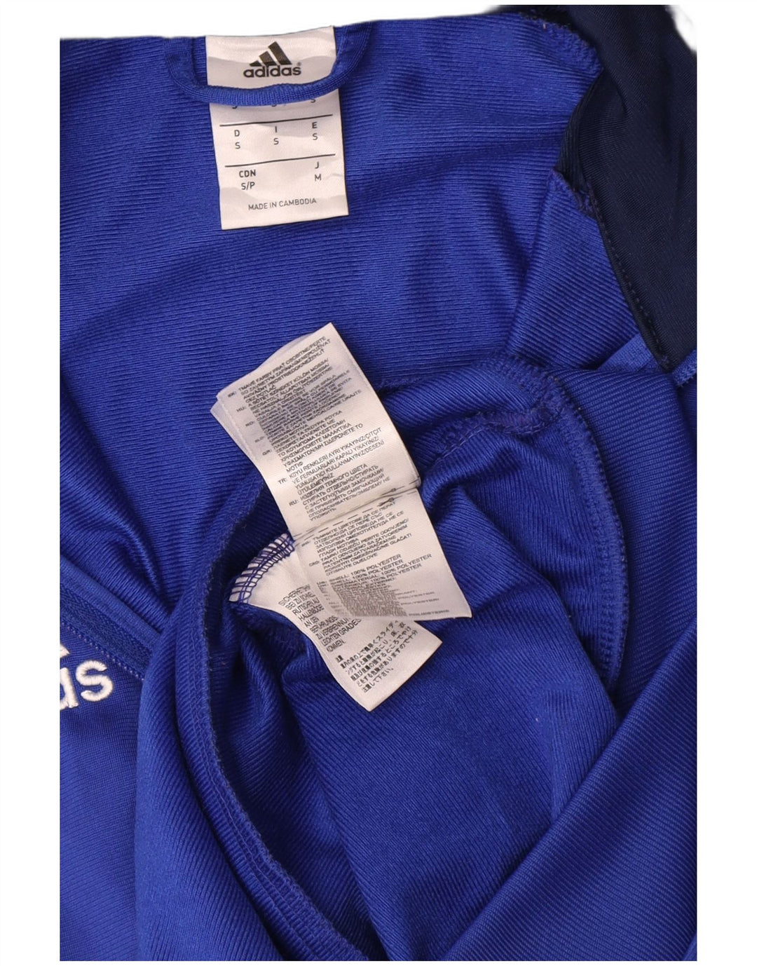 Adidas Męska bluza dresowa z grafiką, mała niebieska, poliestrowa z blokami kolorów