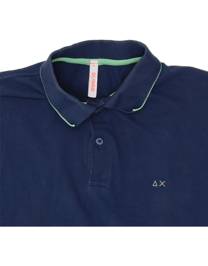 SUN68 Mens Polo Shirt XL Navy Blue Cotton Vintage Sun68 and Second-Hand Sun68 from Messina Hembry 