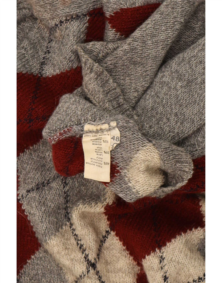Męski sweter Rodes z okrągłym dekoltem IT 48 Średni szary Argyle/Diament
