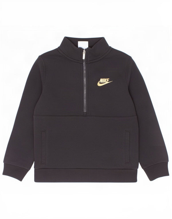 Chłopięcy sweter z zamkiem błyskawicznym Nike, rozmiar 6-7 lat, czarny, bawełniany
