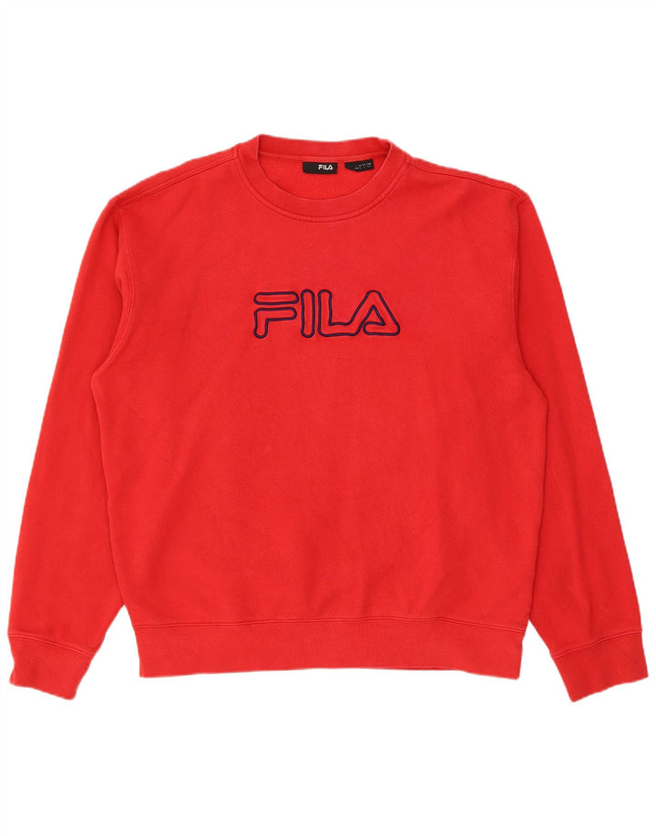 Męska bluza z grafiką Fila, duża, czerwona, bawełniana