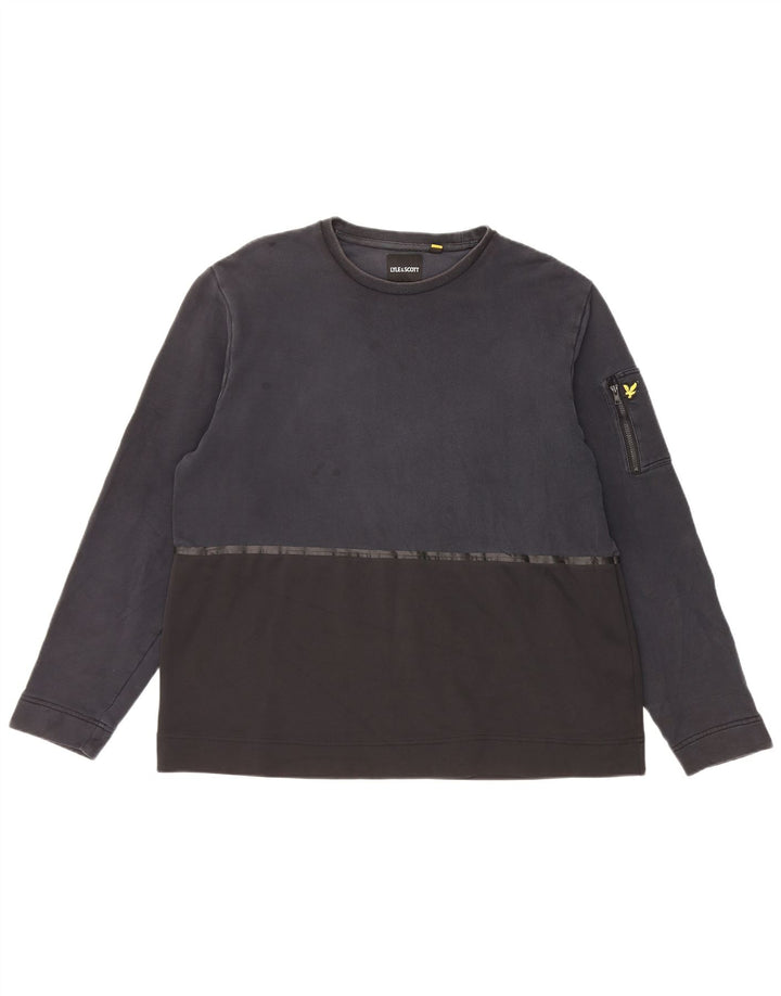 Męska bluza dresowa Lyle & Scott XL, czarna, z blokami kolorów, bawełniana