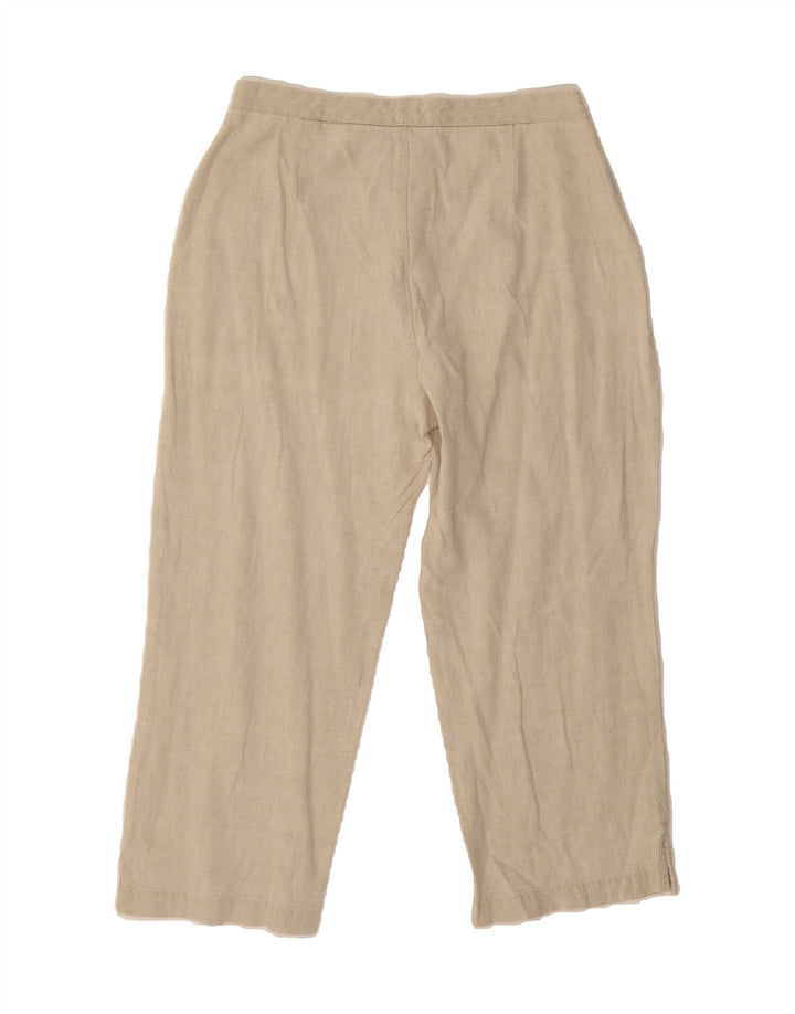 DOCKERS Womens Straight Capri Trousers US 8 Medium W29 L22 Beige Linen Vintage Dockers and Second-Hand Dockers from Messina Hembry 