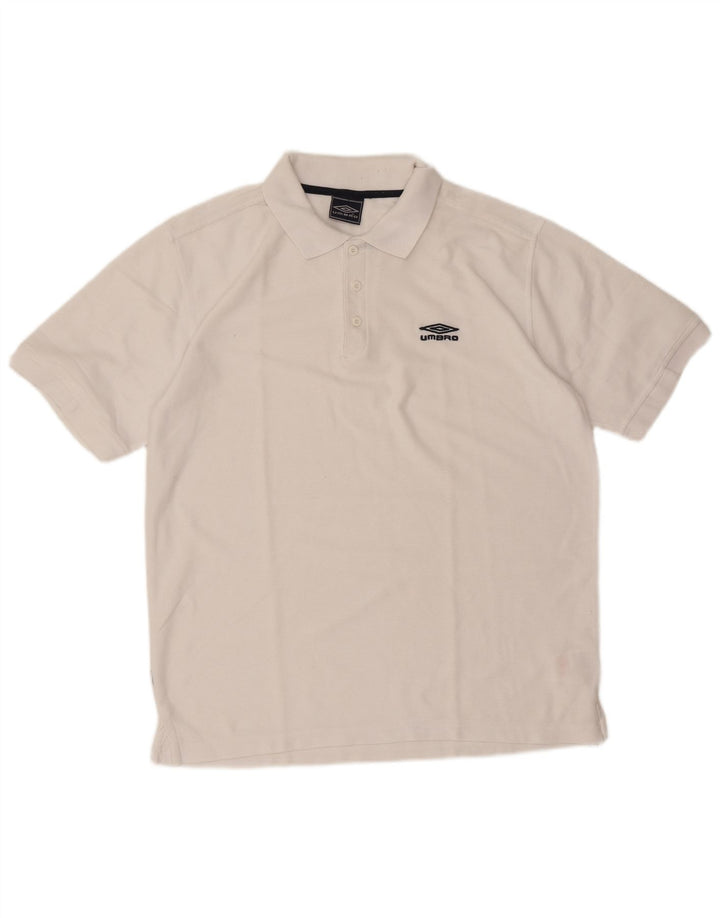 Męska koszulka polo Umbro, duża, biała, poliestrowa