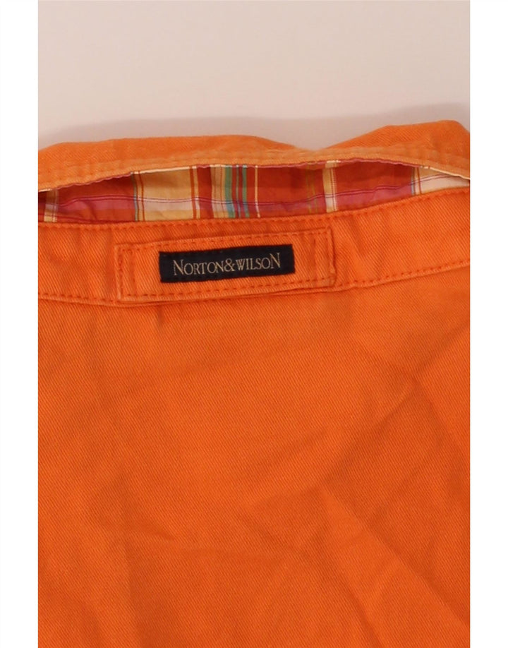 NORTON & WILSON Mens Bomber Jacket UK 38 Medium Orange Vintage Norton & Wilson and Second-Hand Norton & Wilson from Messina Hembry 