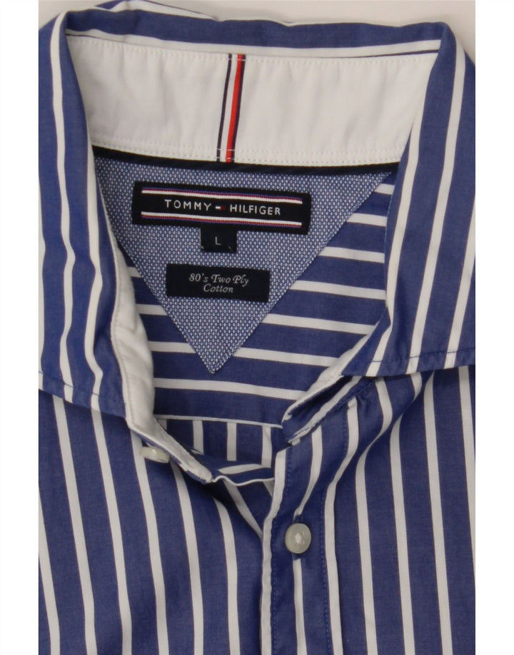 Koszula męska Tommy Hilfiger, duża, bawełniana w niebieskie paski
