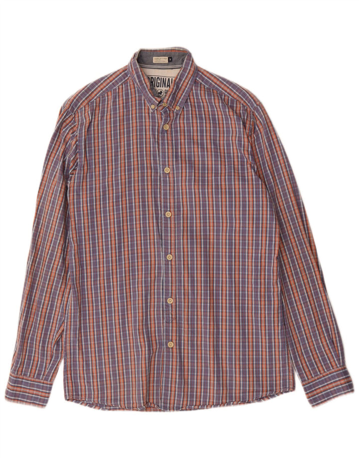Koszula męska Jack & Jones, bawełniana, w średnią niebieską kratkę
