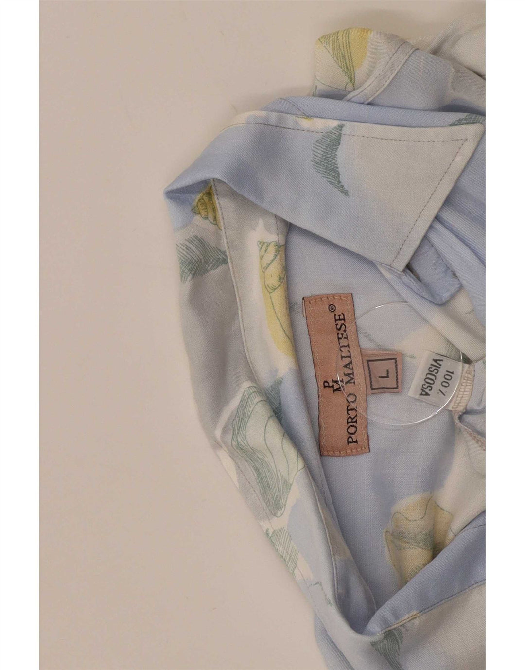 Koszula męska w stylu vintage, duża niebieska wiskoza w kwiaty