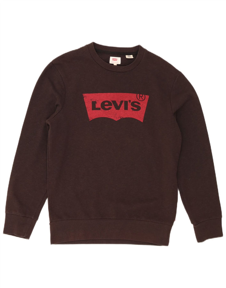 Męska bluza z grafiką Levi's, mała, brązowa, bawełniana