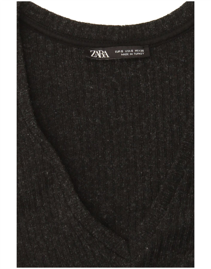 Damska sukienka sweterkowa z długim rękawem Zara UK 10, mała czarna