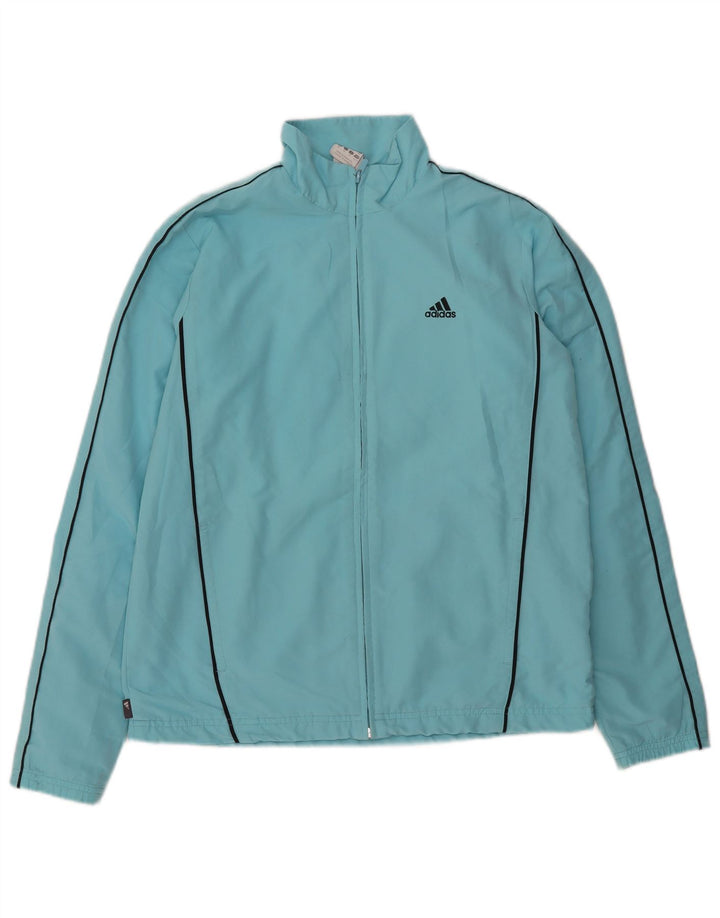 Damska kurtka dresowa Adidas UK 14, duża, niebieska, poliester