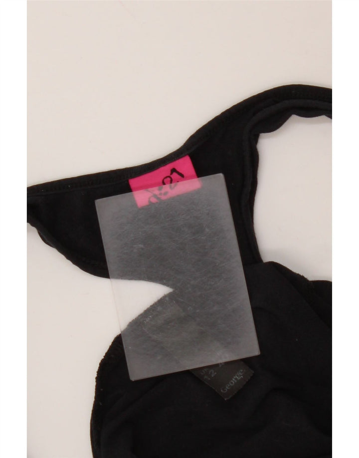 Damska kamizelka z grafiką VINTAGE UK 12, średnia czarna bawełna