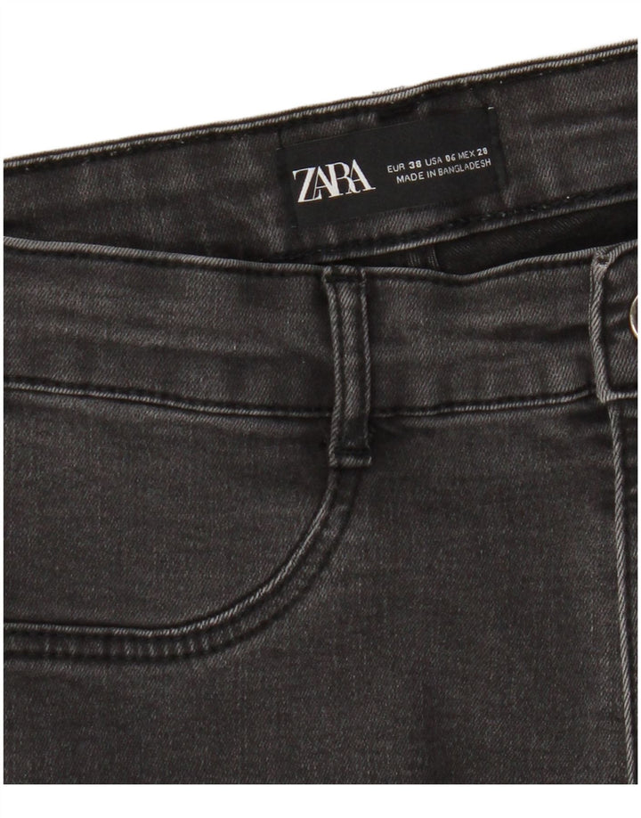 Damskie jeansy Zara w trudnej sytuacji, przycięte, EU 38, małe, W28 L25, szare