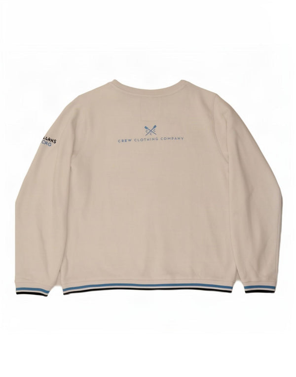 Crew Clothing Damska bluza z grafiką, sweter UK 16, duża, biała, nakrapiana