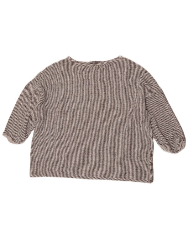 Damska bluzka oversize z rękawem 3/4 Zara UK 14 w średnie szare paski
