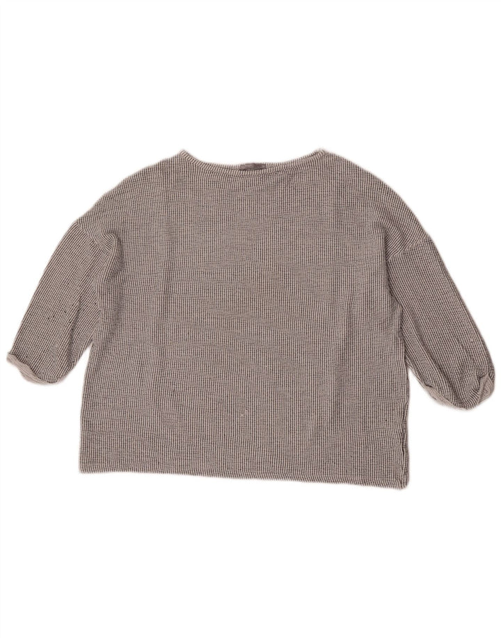 Damska bluzka oversize z rękawem 3/4 Zara UK 14 w średnie szare paski
